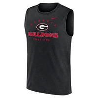 Men's Nike Black Georgia Bulldogs Primetime Legend Mascot Lock Up Performance Muscle Tank Top