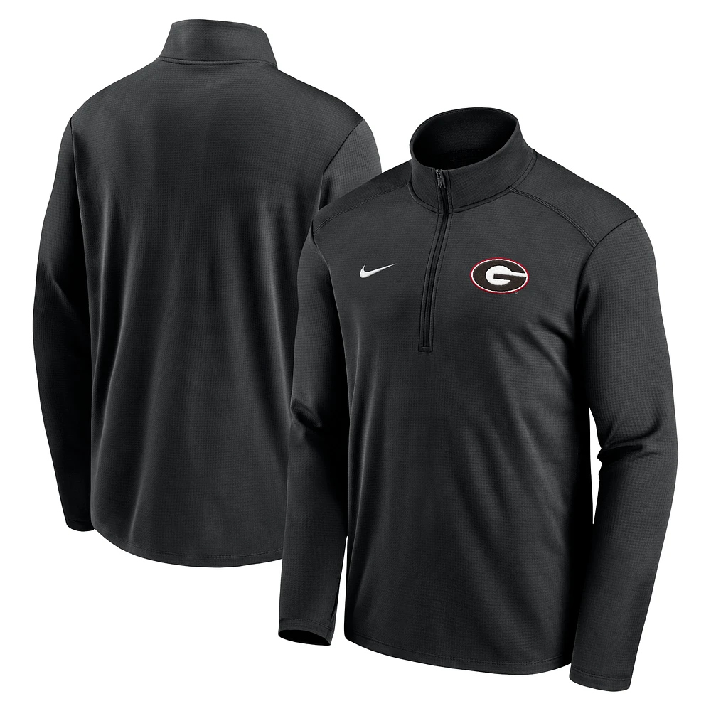 Men's Nike  Black Georgia Bulldogs Primetime Pacer Performance Half-Zip Top