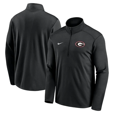 Men's Nike  Black Georgia Bulldogs Primetime Pacer Performance Half-Zip Top