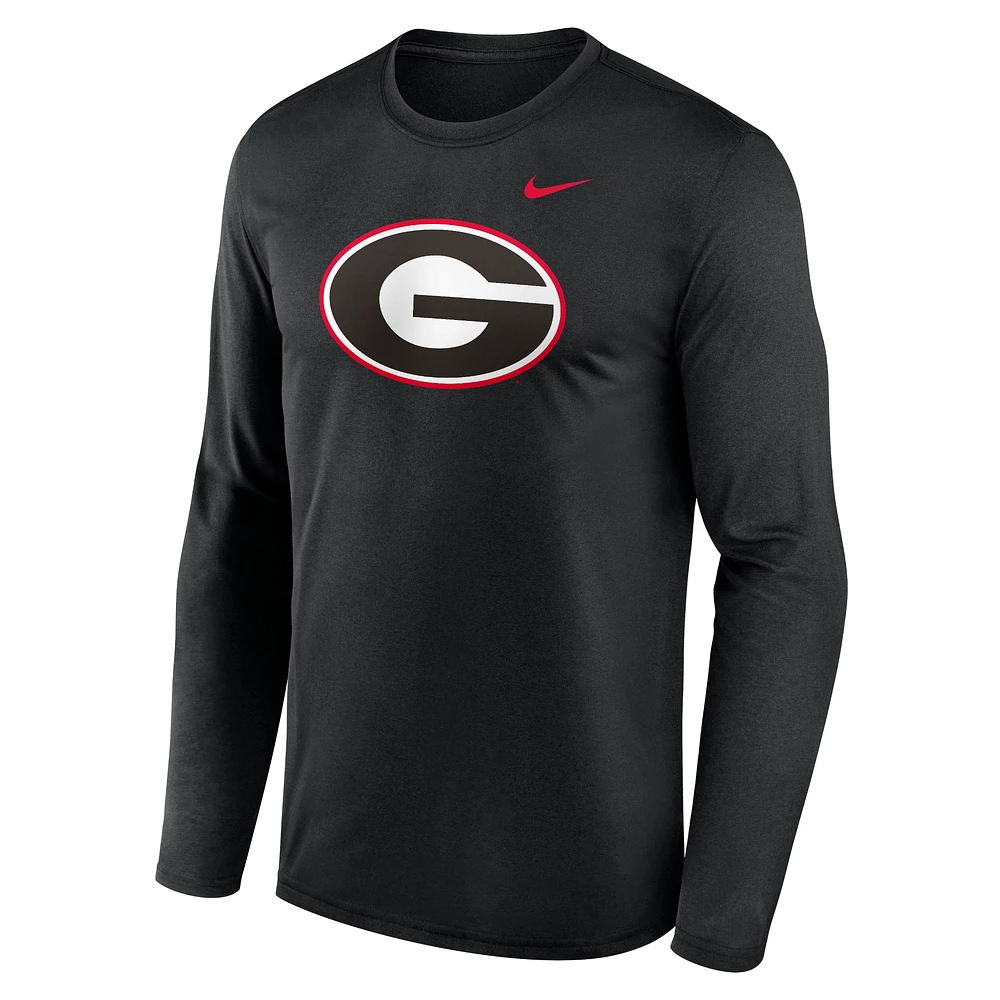 T-shirt à manches longues Nike Georgia Bulldogs Primetime Primary Legend pour homme, noir