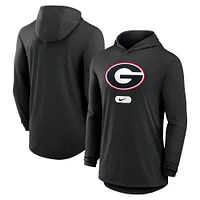 T-shirt à capuche Nike Primetime Tri-Blend Performance manches longues pour homme, noir, Georgia Bulldogs
