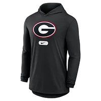 T-shirt à capuche Nike Primetime Tri-Blend Performance manches longues pour homme, noir, Georgia Bulldogs