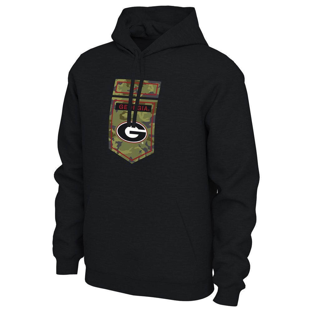 Men's Nike Black Georgia Bulldogs Veterans Camo Pullover Hoodie