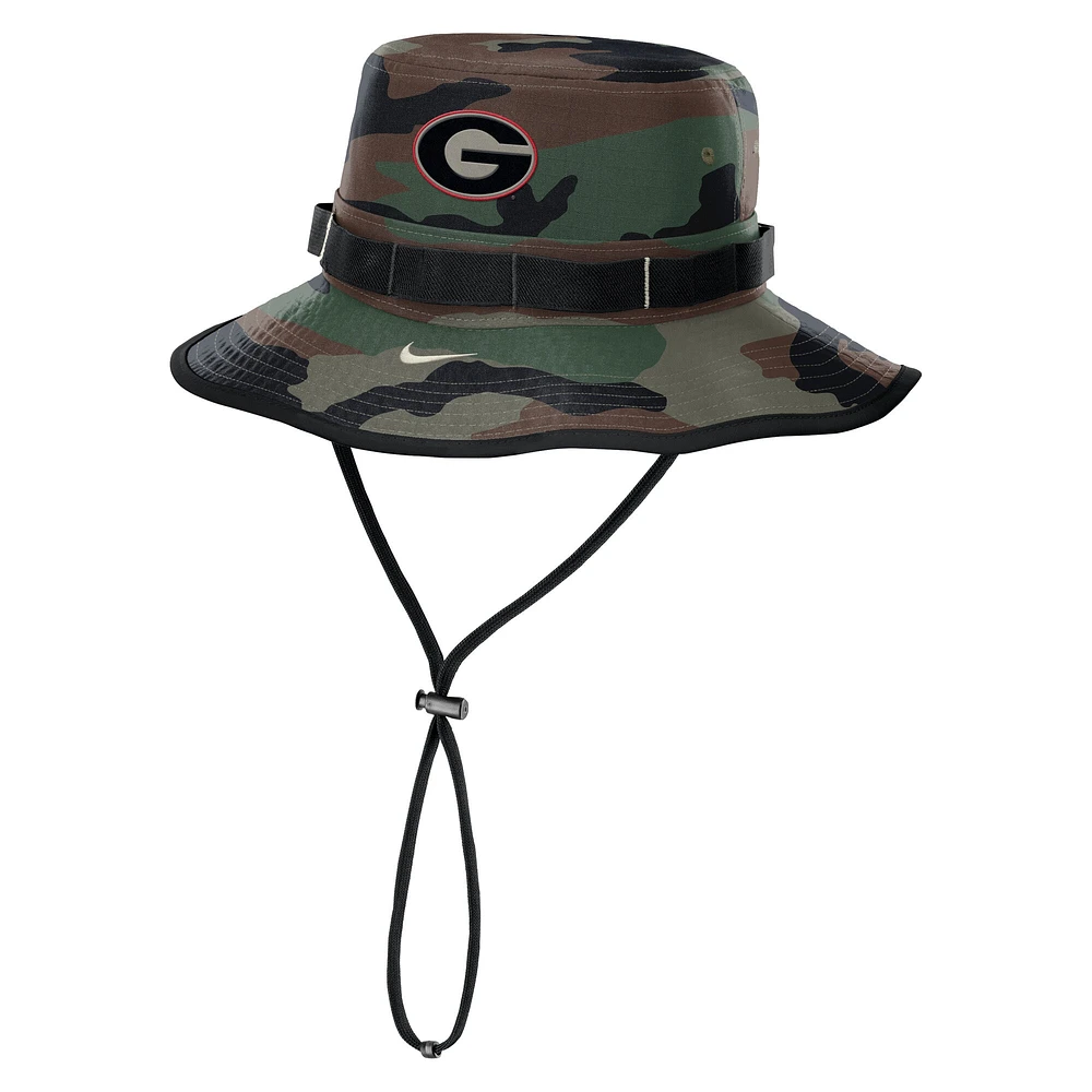 Men's Nike Camo Georgia Bulldogs 2024 Military Appreciation Apex Bucket Hat