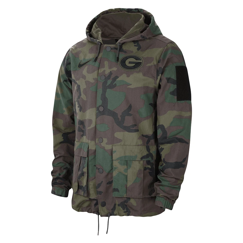 Veste à capuche légère Nike Camo Georgia Bulldogs Military Pack pour homme