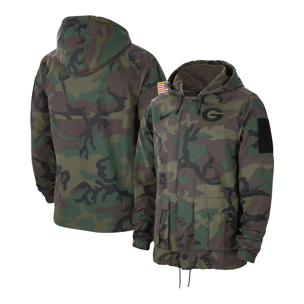 Veste à capuche légère Nike Camo Georgia Bulldogs Military Pack pour homme