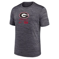 Men's Nike  Charcoal Georgia Bulldogs Campus Center Block Velocity Performance T-Shirt