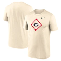 Men's Nike Cream Georgia Bulldogs Legend Baseball Icon Performance T-Shirt