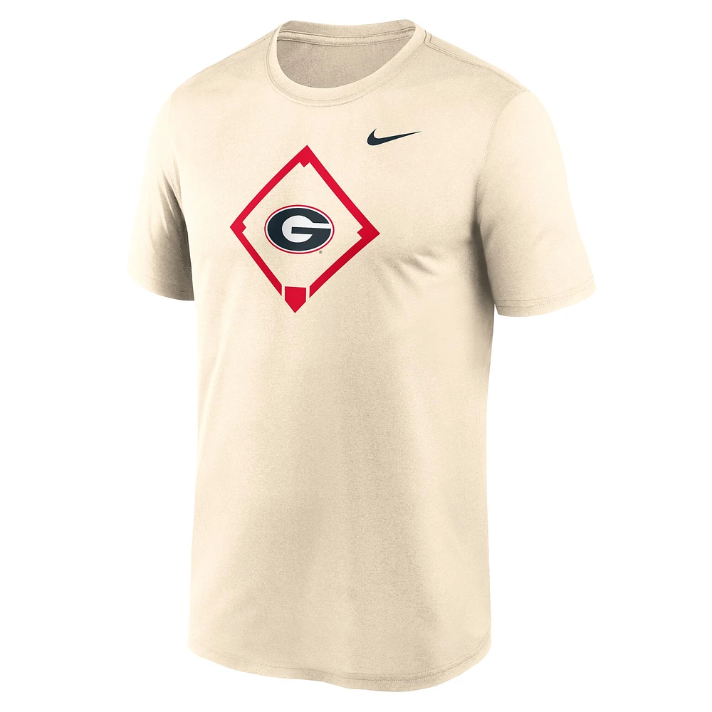 Men's Nike Cream Georgia Bulldogs Legend Baseball Icon Performance T-Shirt