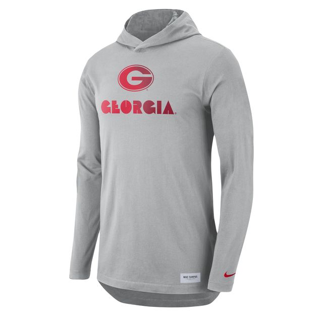 Nike Men's Nike Gray Georgia Bulldogs Campus Performance Hoodie Long Sleeve  T-Shirt | Village Green Shopping Centre