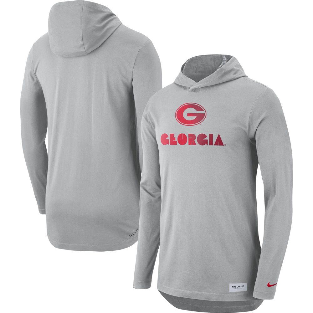 Nike Men's Nike Gray Georgia Bulldogs Campus Performance Hoodie Long Sleeve  T-Shirt | Village Green Shopping Centre