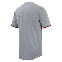 Maillot de baseball à bouton intégral Nike pour homme, gris, Georgia Bulldogs Replica