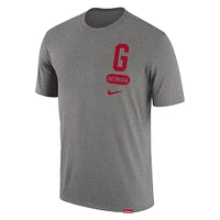 T-shirt à trois mélanges Campus Letterman des Bulldogs de Géorgie Nike pour homme, gris chiné