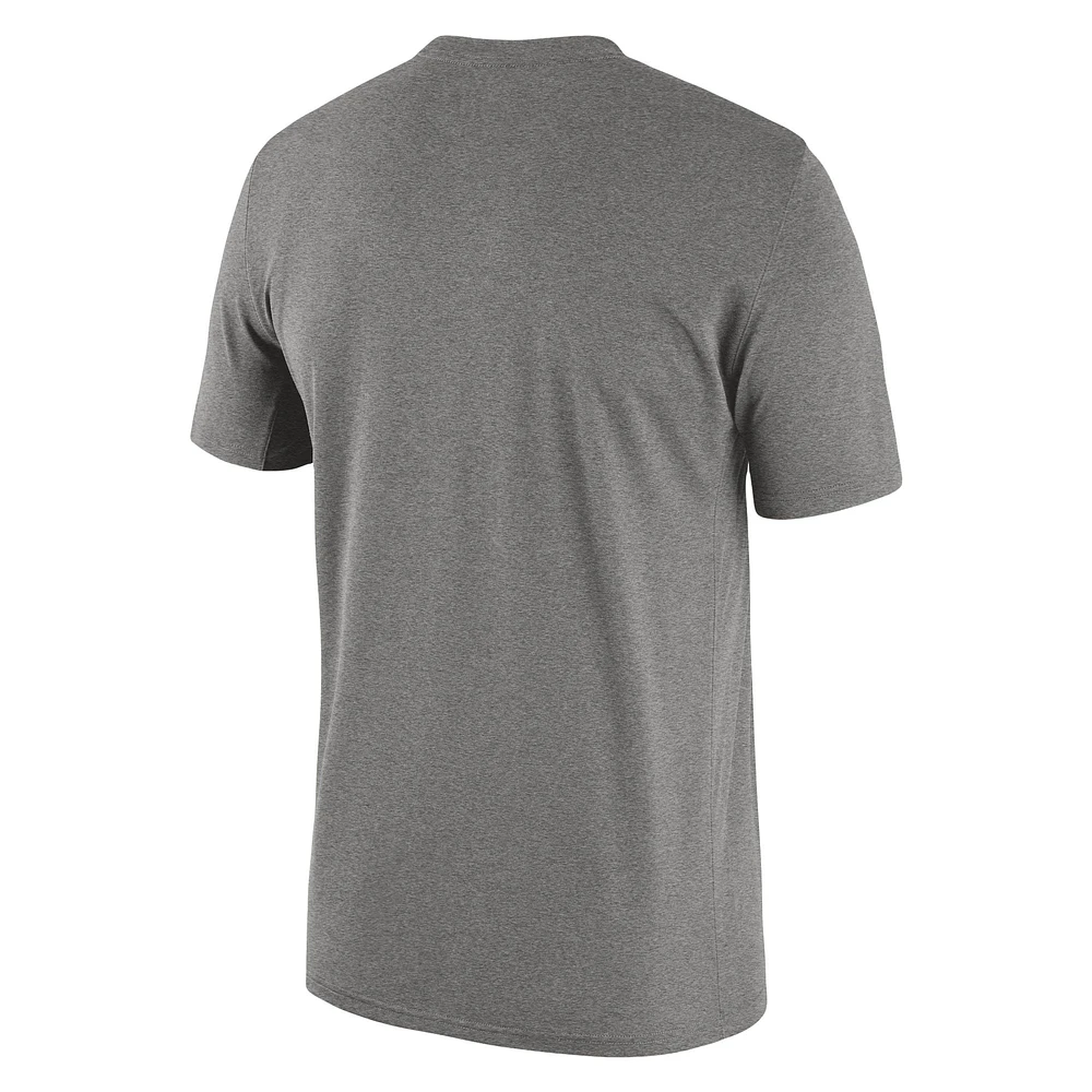 Men's Nike Heather Gray Georgia Bulldogs Campus Letterman Tri-Blend T-Shirt