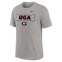 Men's Nike Heather Gray Georgia Bulldogs Campus Local Tri-Blend T-Shirt