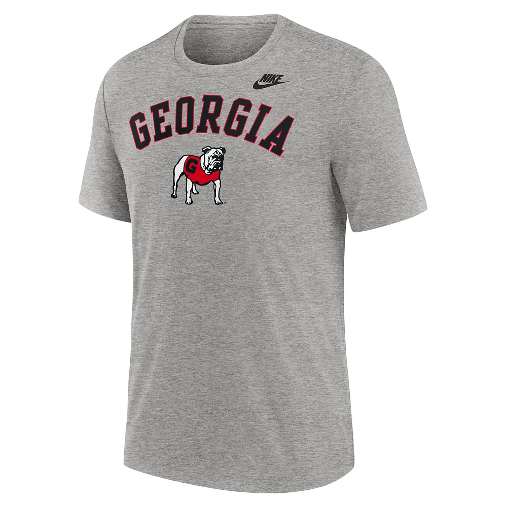 T-shirt Nike gris chiné Georgia Bulldogs Legacy Arch Tri-Blend pour homme