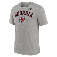 T-shirt Nike gris chiné Georgia Bulldogs Legacy Arch Tri-Blend pour homme