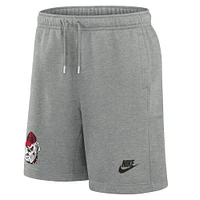 Men's Nike Heather Gray Georgia Bulldogs Legacy Essential Fleece Shorts