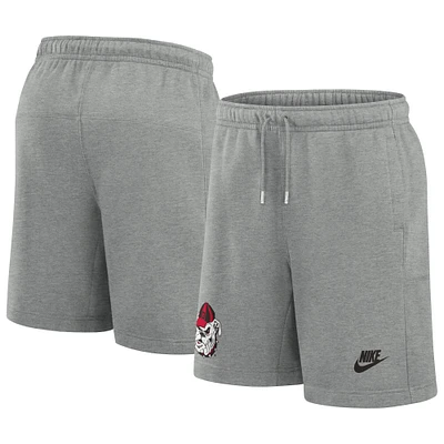 Men's Nike Heather Gray Georgia Bulldogs Legacy Essential Fleece Shorts