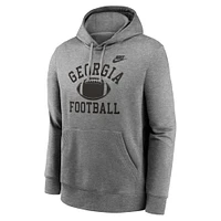 Sweat à capuche en polaire Nike Georgia Bulldogs Legacy Football Icon Club pour homme, gris chiné