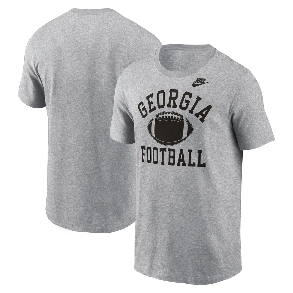 Men's Nike Heather Gray Georgia Bulldogs Legacy Football Icon T-Shirt