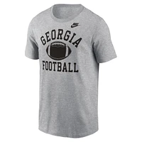 Men's Nike Heather Gray Georgia Bulldogs Legacy Football Icon T-Shirt