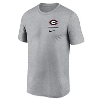 T-shirt Nike gris chiné Georgia Bulldogs Primary Logo Legend Performance pour homme