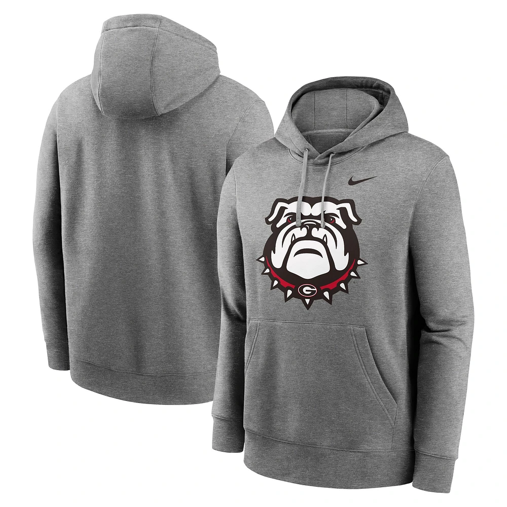 Sweat à capuche en polaire Nike Heather Grey Georgia Bulldogs Primetime Alternate Logo Club pour homme