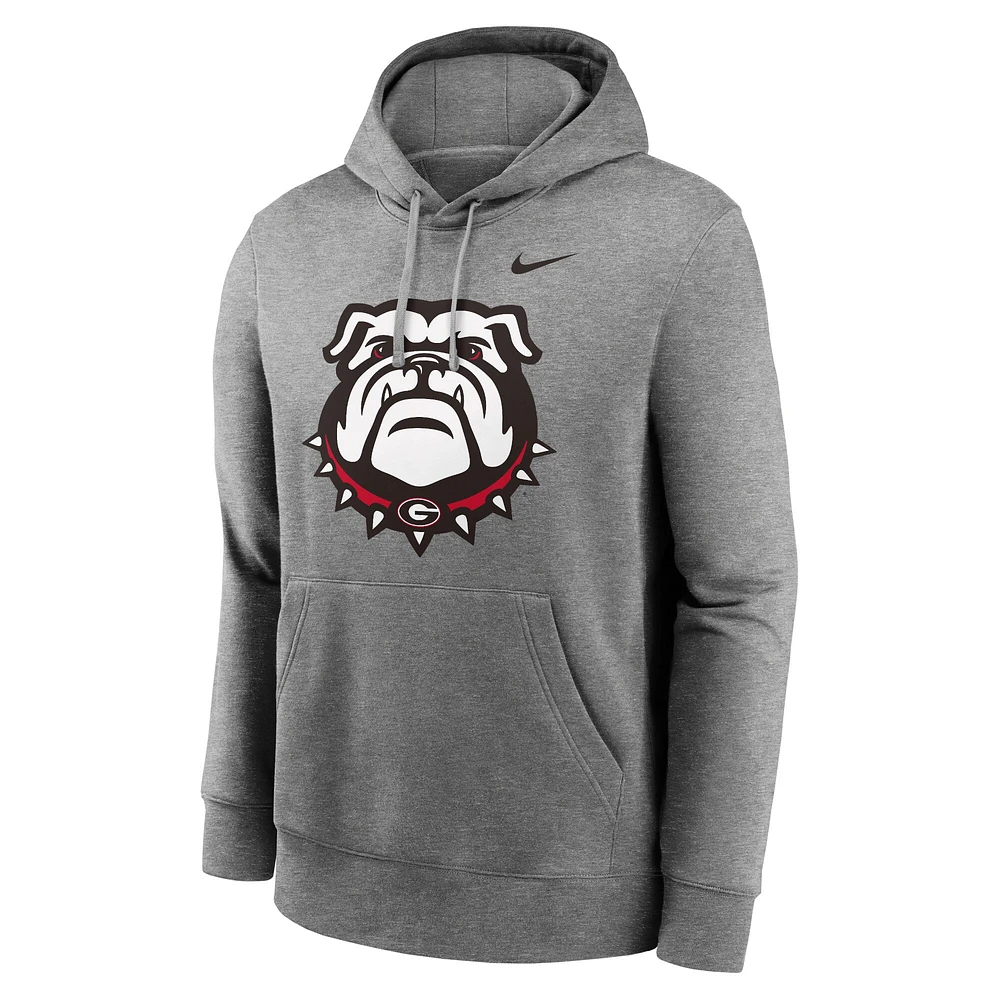 Sweat à capuche en polaire Nike Heather Grey Georgia Bulldogs Primetime Alternate Logo Club pour homme