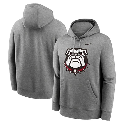 Sweat à capuche en polaire Nike Heather Grey Georgia Bulldogs Primetime Alternate Logo Club pour homme