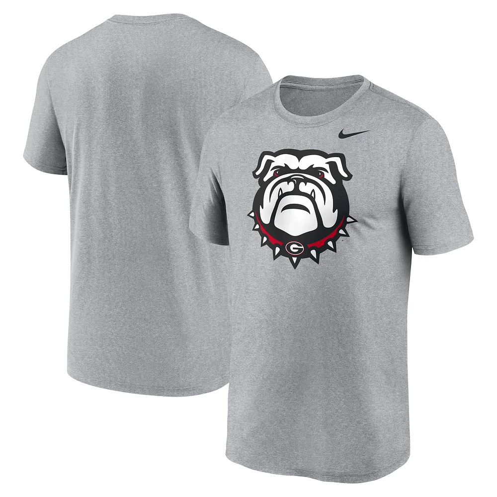 T-shirt Nike gris chiné avec logo alternatif des Georgia Bulldogs Primetime Legend pour hommes