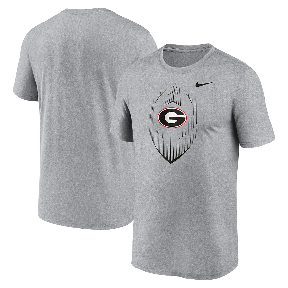 Men's Nike Heather Gray Georgia Bulldogs Primetime Legend Icon Performance T-Shirt