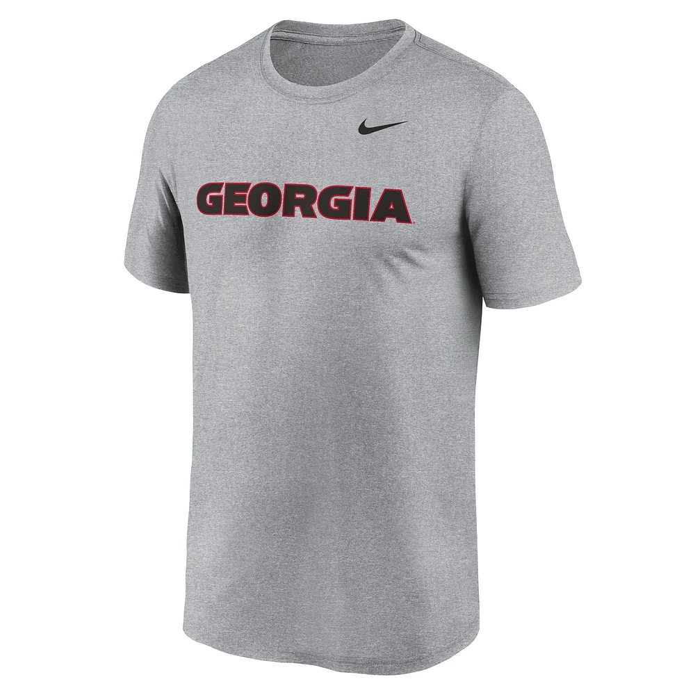 Men's Nike Heather Gray Georgia Bulldogs Primetime Legend Wordmark T-Shirt