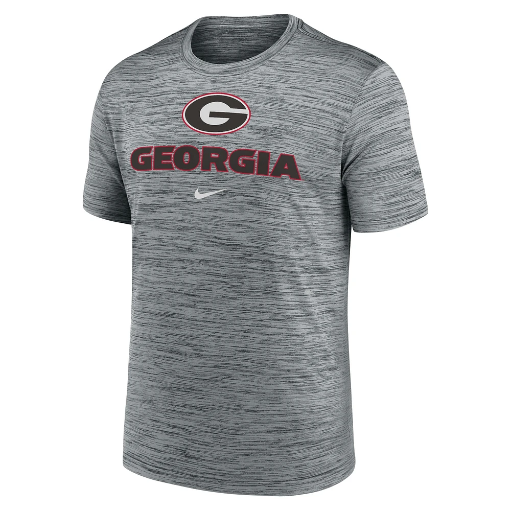 T-shirt Nike gris chiné Georgia Bulldogs Primetime Velocity pour homme