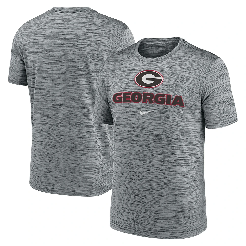 T-shirt Nike gris chiné Georgia Bulldogs Primetime Velocity pour homme