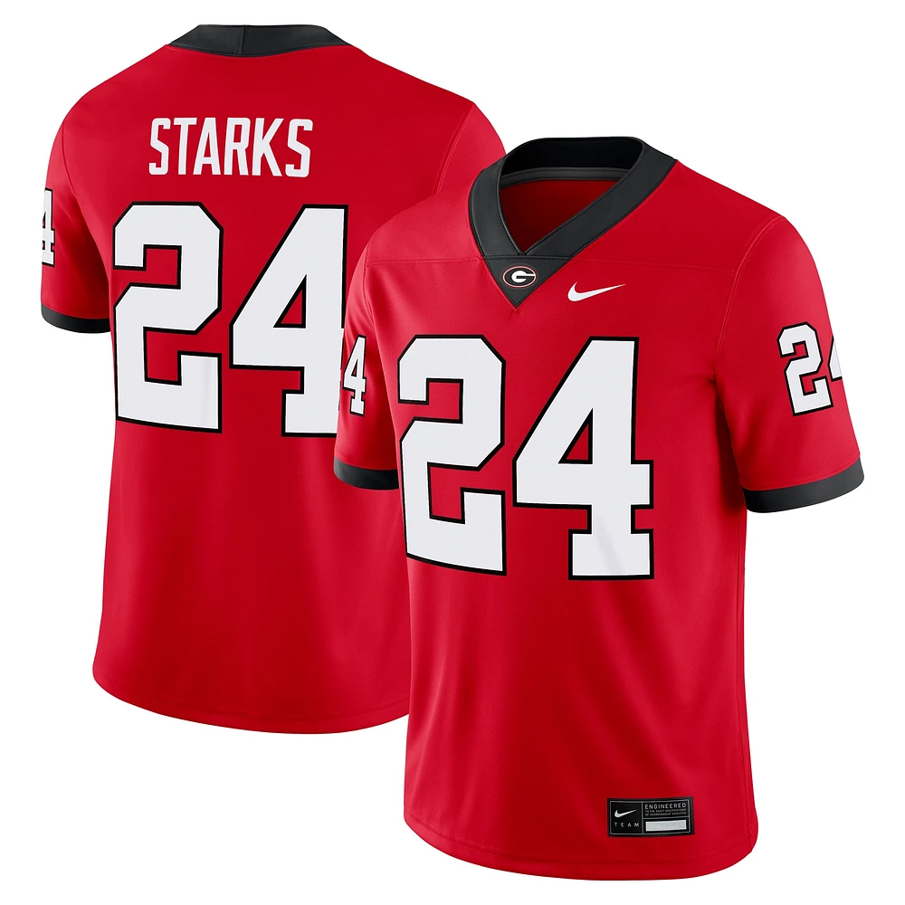 Maillot de football Nike Malaki Starks Red Georgia Bulldogs NIL pour homme