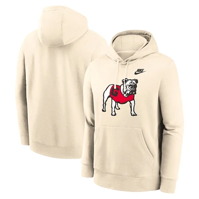 Men's Nike Natural Georgia Bulldogs Vault Logo Pullover Hoodie