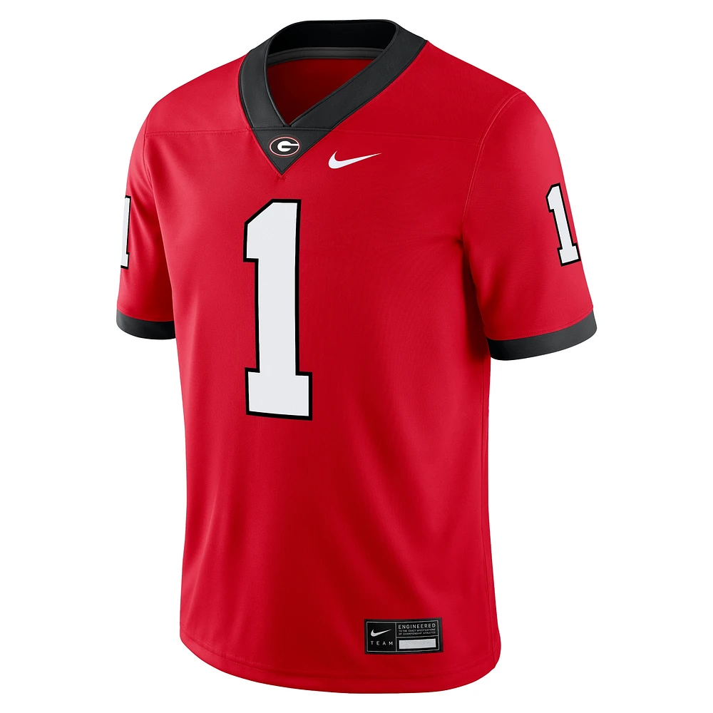 Men's Nike #1 Red Georgia Bulldogs Game Jersey