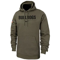 Men's Nike  Olive Georgia Bulldogs Military Pack Club Fleece Pullover Hoodie