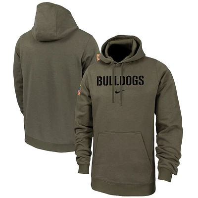 Sweat à capuche en polaire Nike Olive Georgia Bulldogs Military Pack Club pour homme