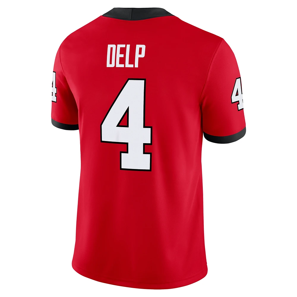 Men's Nike Oscar Delp Red Georgia Bulldogs NIL Football Game Jersey