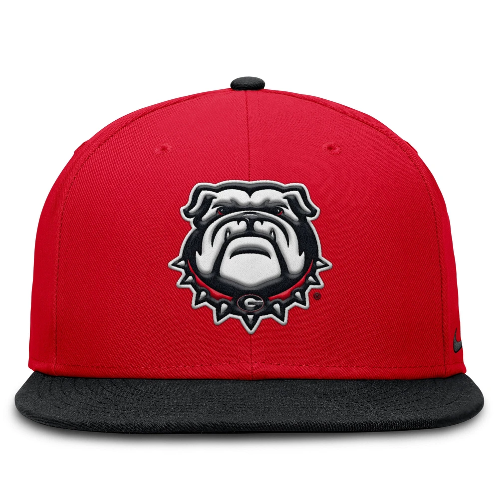 Men's Nike Red/Black Georgia Bulldogs Two-Tone Primetime Performance Fitted Hat