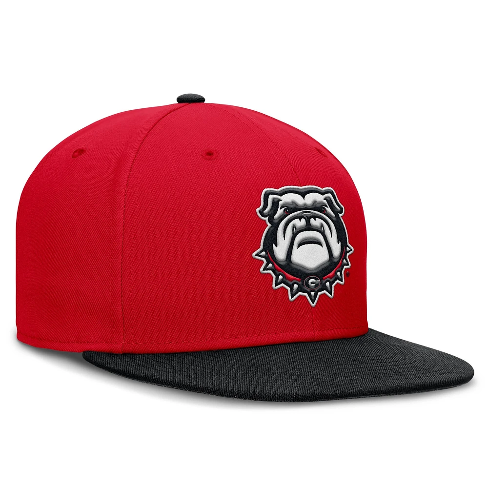 Men's Nike Red/Black Georgia Bulldogs Two-Tone Primetime Performance Fitted Hat