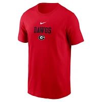 T-shirt Nike rouge Georgia Bulldogs 2-Hit Stacked pour homme