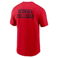 T-shirt Nike rouge Georgia Bulldogs 2-Hit Stacked pour homme