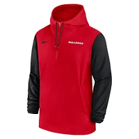 Men's Nike Red Georgia Bulldogs 2024 Sideline Pregame Player Half-Zip Hoodie