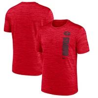 T-shirt Nike rouge Georgia Bulldogs 2024 Sideline Velocity Performance pour homme