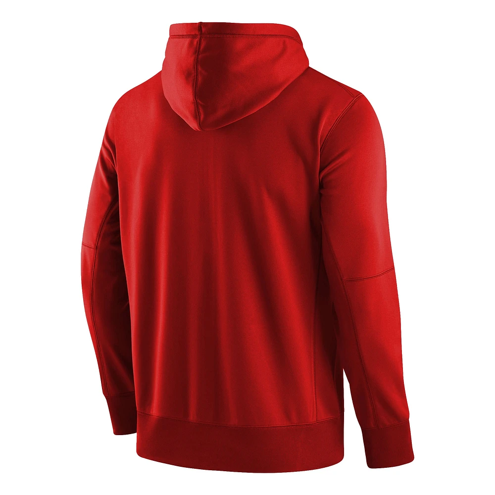 Men's Nike Red Georgia Bulldogs Alternate Logo Stack Therma Performance Full-Zip Hoodie