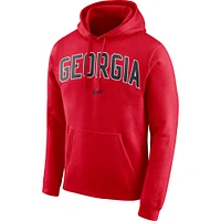 Men's Nike Red Georgia Bulldogs Arch Club Fleece Pullover Hoodie