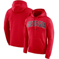 Men's Nike Red Georgia Bulldogs Arch Club Fleece Pullover Hoodie